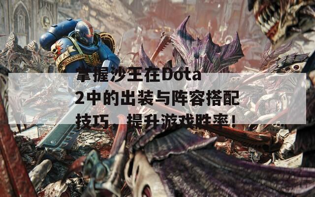 掌握沙王在Dota 2中的出裝與陣容搭配技巧，提升游戲勝率！