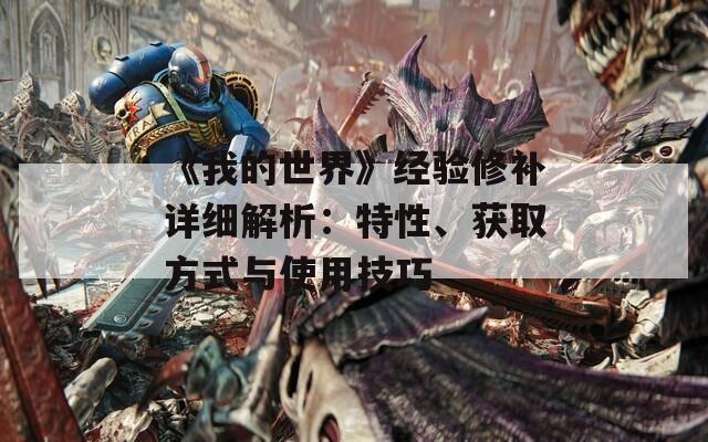 《我的世界》經(jīng)驗修補(bǔ)詳細(xì)解析：特性、獲取方式與使用技巧