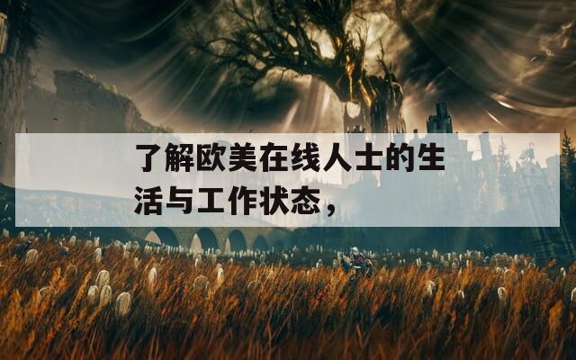 了解歐美在線人士的生活與工作狀態(tài)，