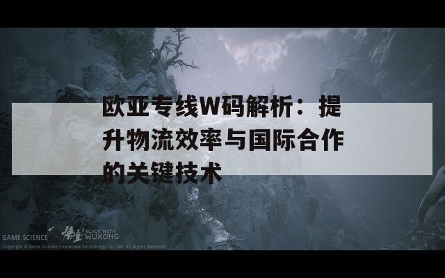 歐亞專線W碼解析：提升物流效率與國(guó)際合作的關(guān)鍵技術(shù)