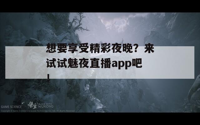想要享受精彩夜晚？來試試魅夜直播app吧！