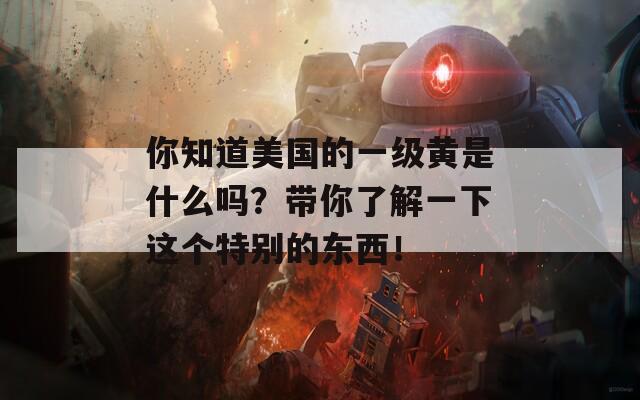你知道美國的一級黃是什么嗎？帶你了解一下這個特別的東西！