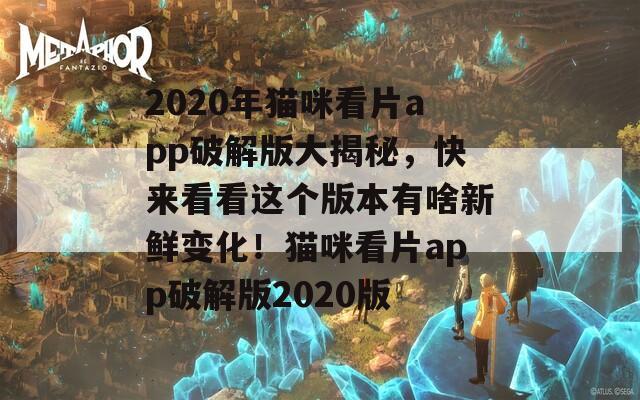 2020年貓咪看片app破解版大揭秘，快來看看這個版本有啥新鮮變化！貓咪看片app破解版2020版