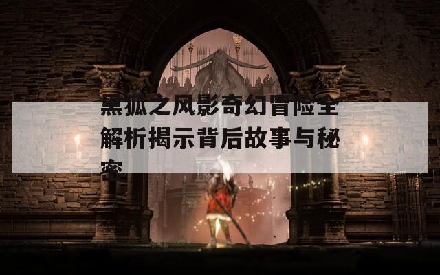 黑狐之風影奇幻冒險全解析揭示背后故事與秘密
