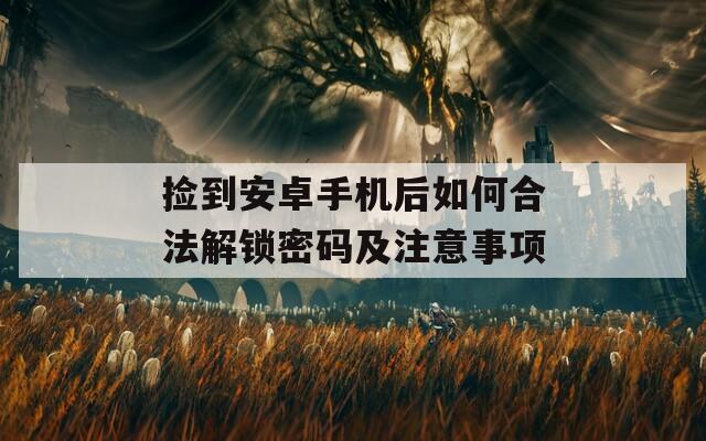 撿到安卓手機(jī)后如何合法解鎖密碼及注意事項(xiàng)