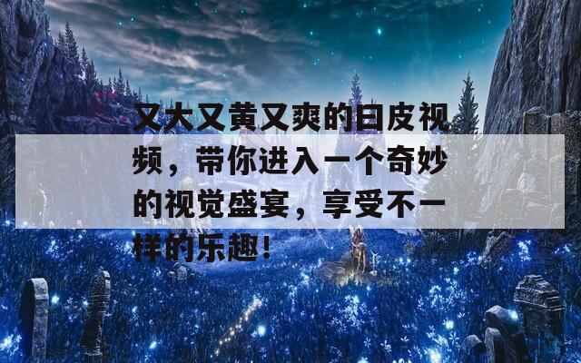 又大又黃又爽的曰皮視頻，帶你進(jìn)入一個(gè)奇妙的視覺盛宴，享受不一樣的樂趣！