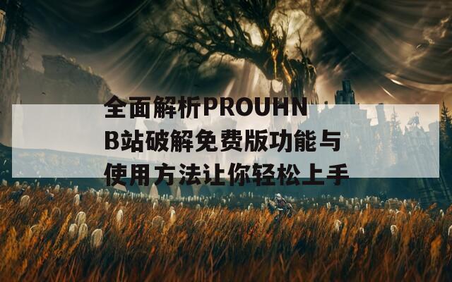 全面解析PROUHNB站破解免費版功能與使用方法讓你輕松上手