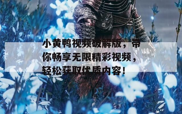小黃鴨視頻破解版，帶你暢享無限精彩視頻，輕松獲取優(yōu)質內容！
