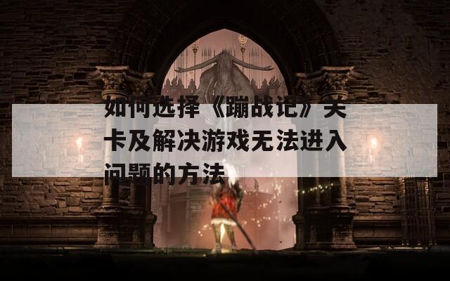 如何選擇《蹦戰(zhàn)記》關卡及解決游戲無法進入問題的方法