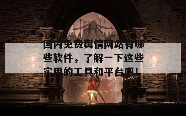 國(guó)內(nèi)免費(fèi)輿情網(wǎng)站有哪些軟件，了解一下這些實(shí)用的工具和平臺(tái)吧！