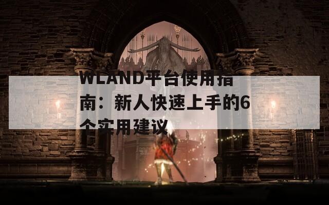 WLAND平臺使用指南：新人快速上手的6個實用建議