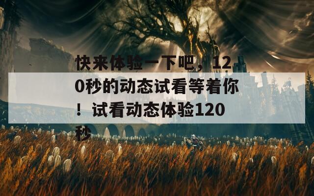快來(lái)體驗(yàn)一下吧，120秒的動(dòng)態(tài)試看等著你！試看動(dòng)態(tài)體驗(yàn)120秒