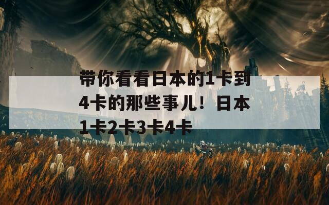 帶你看看日本的1卡到4卡的那些事兒！日本1卡2卡3卡4卡