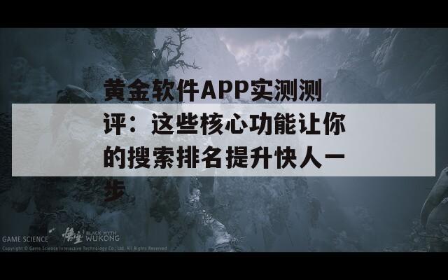 黃金軟件APP實測測評：這些核心功能讓你的搜索排名提升快人一步