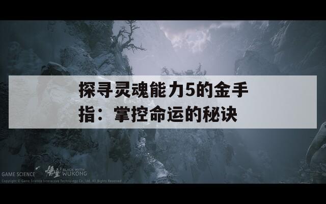 探尋靈魂能力5的金手指：掌控命運(yùn)的秘訣