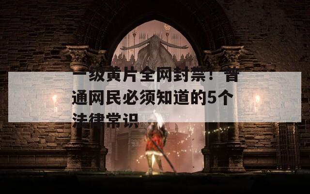 一級黃片全網(wǎng)封禁！普通網(wǎng)民必須知道的5個法律常識