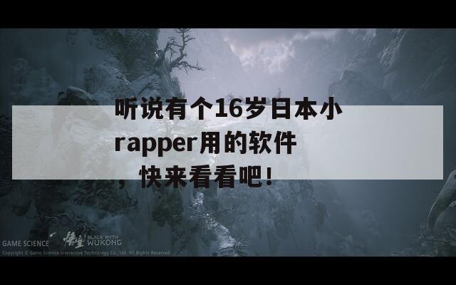 聽說有個16歲日本小rapper用的軟件，快來看看吧！