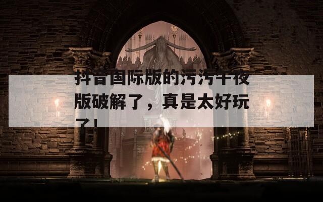 抖音國際版的污污午夜版破解了，真是太好玩了！