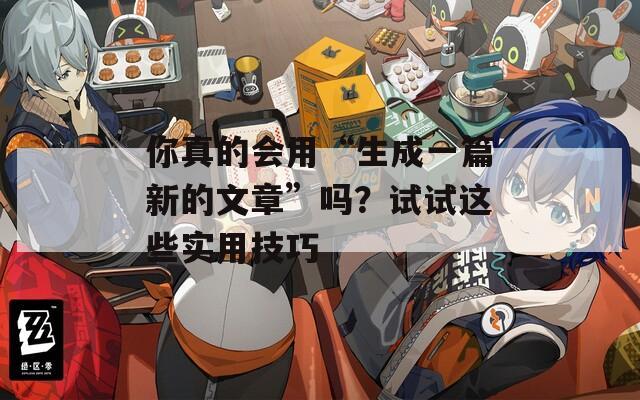 你真的會用“生成一篇新的文章”嗎？試試這些實用技巧