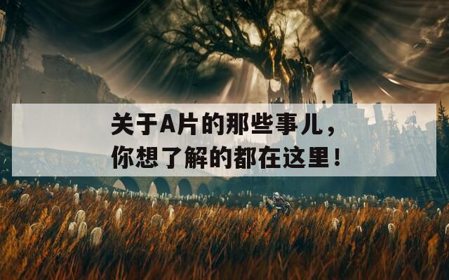 關(guān)于A片的那些事兒，你想了解的都在這里！