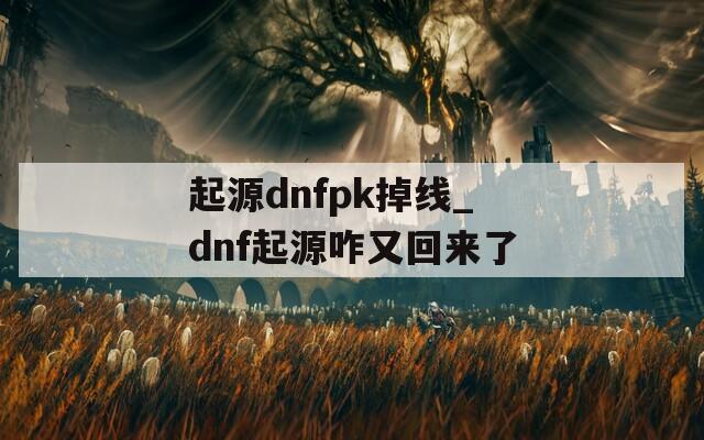 起源dnfpk掉線_dnf起源咋又回來(lái)了