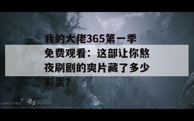 我的大佬365第一季免費(fèi)觀看：這部讓你熬夜刷劇的爽片藏了多少彩蛋？