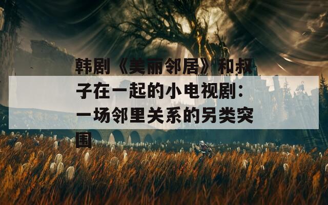 韓劇《美麗鄰居》和叔子在一起的小電視?。阂粓鲟徖镪P(guān)系的另類突圍