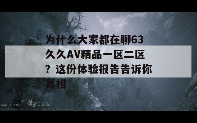 為什么大家都在聊63久久AV精品一區(qū)二區(qū)？這份體驗(yàn)報(bào)告告訴你真相