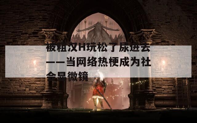 被粗漢H玩松了尿進去——當網絡熱梗成為社會顯微鏡