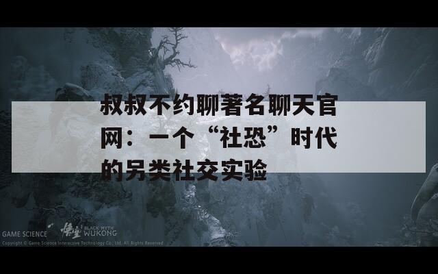 叔叔不約聊著名聊天官網(wǎng)：一個(gè)“社恐”時(shí)代的另類社交實(shí)驗(yàn)