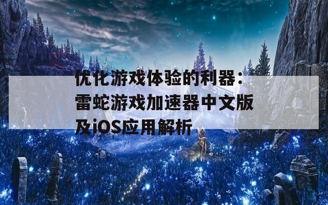 優(yōu)化游戲體驗的利器：雷蛇游戲加速器中文版及iOS應(yīng)用解析