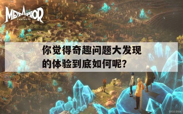 你覺(jué)得奇趣問(wèn)題大發(fā)現(xiàn)的體驗(yàn)到底如何呢？