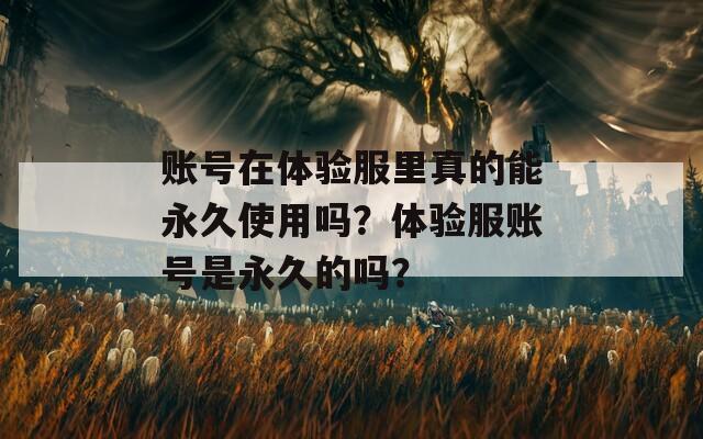 賬號在體驗服里真的能永久使用嗎？體驗服賬號是永久的嗎？