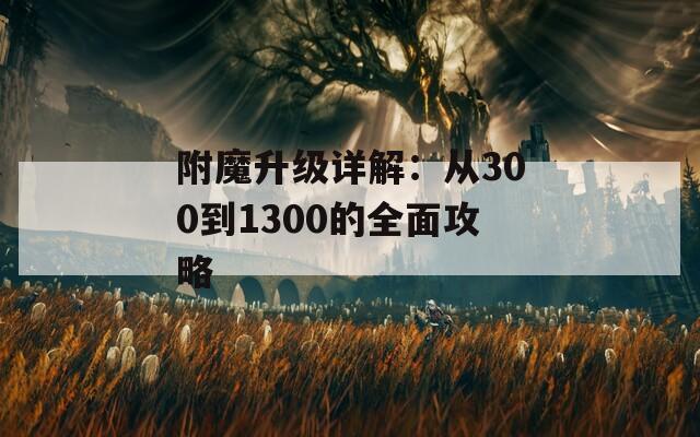 附魔升級(jí)詳解：從300到1300的全面攻略