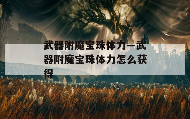 武器附魔寶珠體力—武器附魔寶珠體力怎么獲得