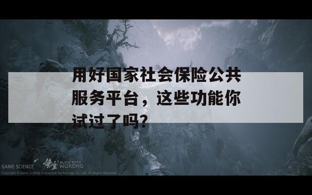 用好國家社會保險公共服務(wù)平臺，這些功能你試過了嗎？