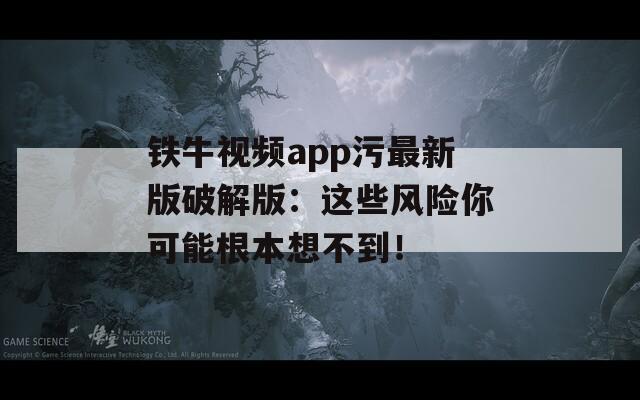 鐵牛視頻app污最新版破解版：這些風(fēng)險(xiǎn)你可能根本想不到！