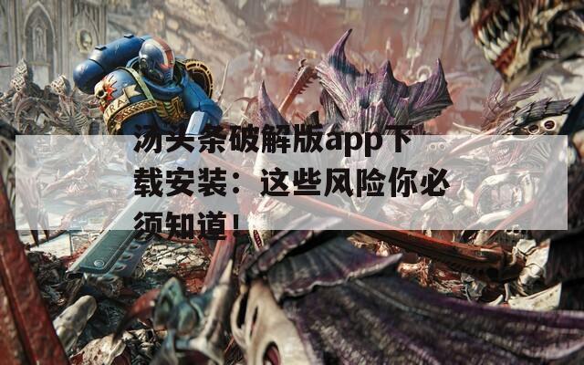 湯頭條破解版app下載安裝：這些風(fēng)險(xiǎn)你必須知道！