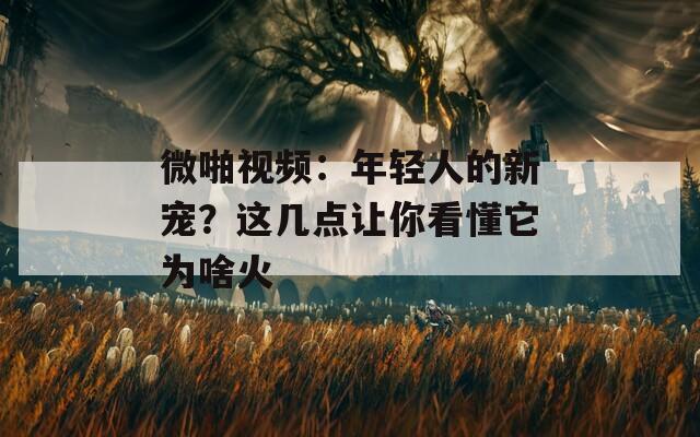 微啪視頻：年輕人的新寵？這幾點讓你看懂它為啥火
