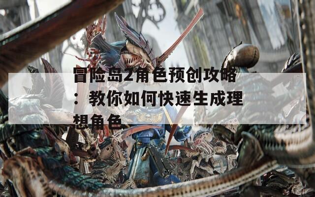 冒險島2角色預創(chuàng)攻略：教你如何快速生成理想角色