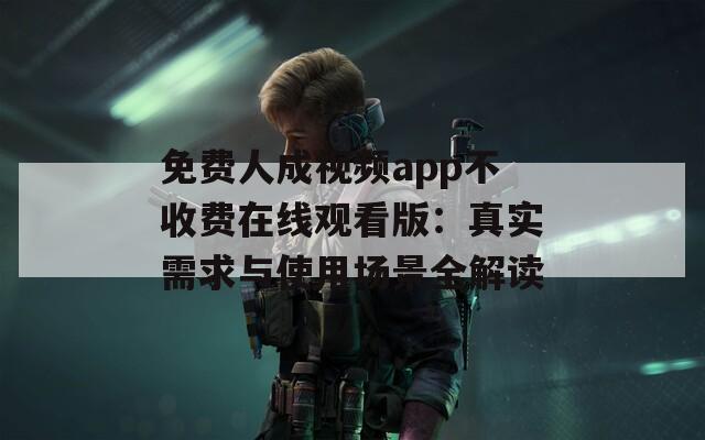 免費(fèi)人成視頻app不收費(fèi)在線觀看版：真實(shí)需求與使用場(chǎng)景全解讀
